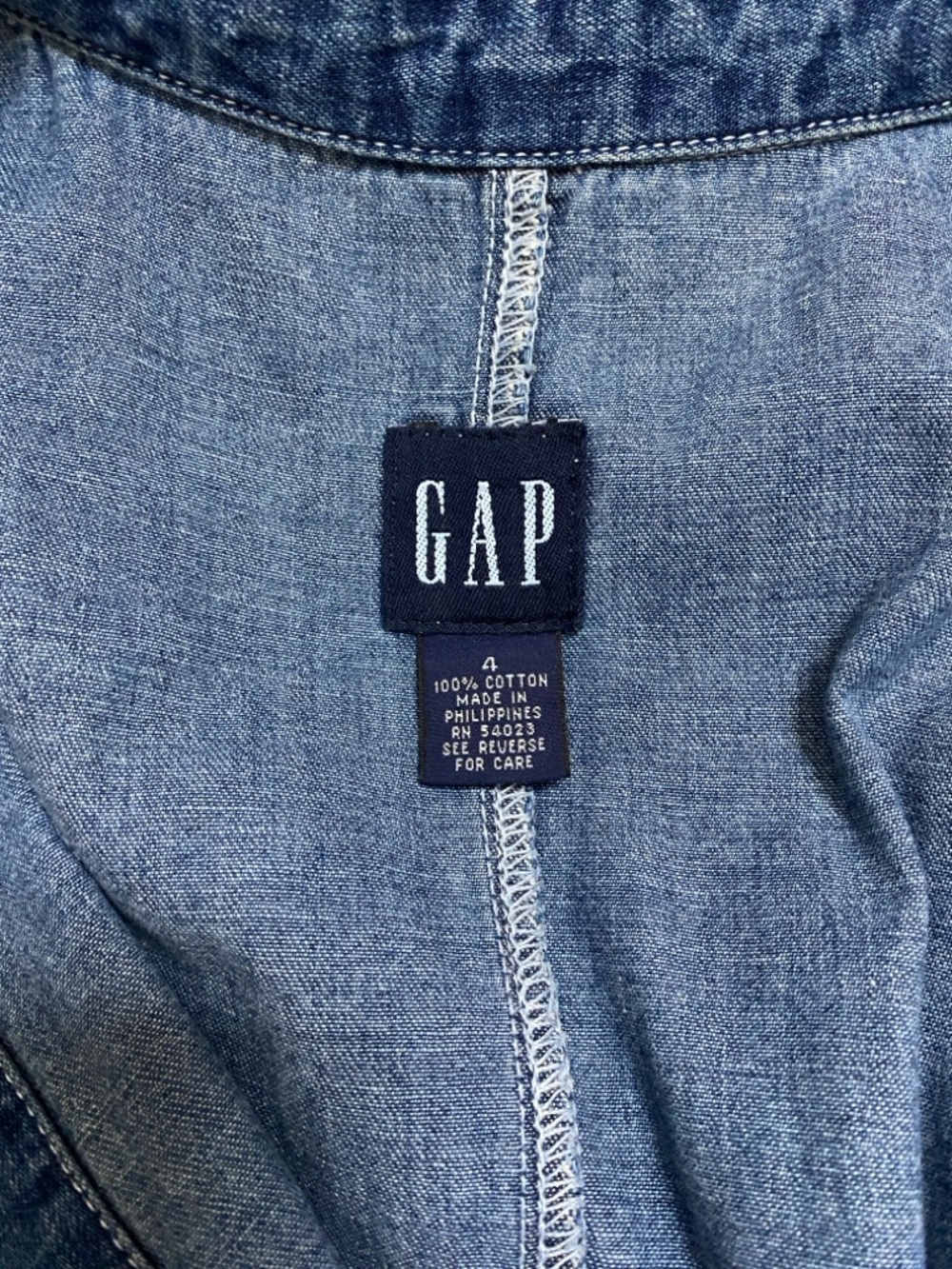Gap Women’s Vintage 90s Denim Sleeveless Maxi Dress Button-Down in Blue Size 4 - Picture 2 of 8